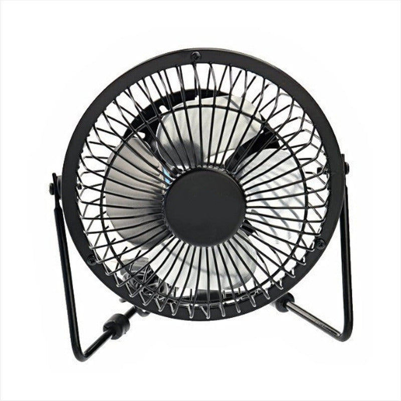 Ventilador Usb Portátil 15cm Para Pc, Metálico / Ajustable Negro