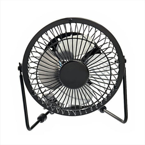Ventilador Usb Portátil 15cm Para Pc, Metálico / Ajustable Negro