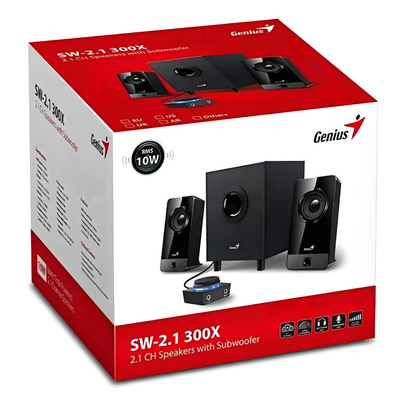 Parlantes Genius Sw-2.1 300x Con Subwoofer 10w 3.5mm Nnet Gn