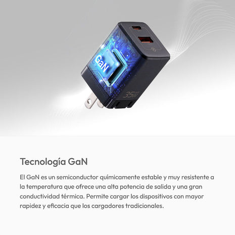Cargador Rápido Compacto Adata Gan 35w 2en1 Usb-a/usb-c, Wht