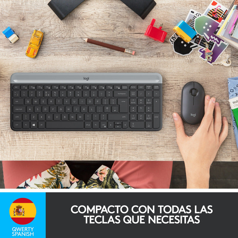 Combo Inalámbrico Logitech Mk470 + Alfombrilla Xl (80x30cm)
