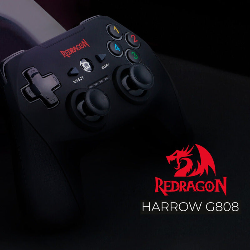 Control Gamepad Inalámbrico, Redragon Harrow G808, Pc / Ps3 Negro