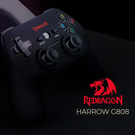 Control Gamepad Inalámbrico, Redragon Harrow G808, Pc / Ps3 Negro