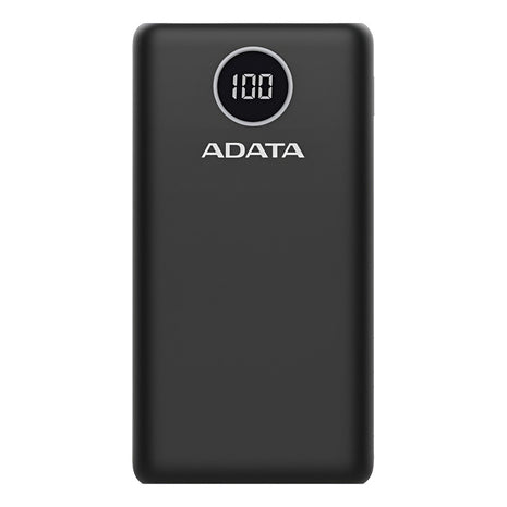 Batería Externa ADATA P20000QCD Power Bank 20000mAh Carga Rápida QC/PD, Negro