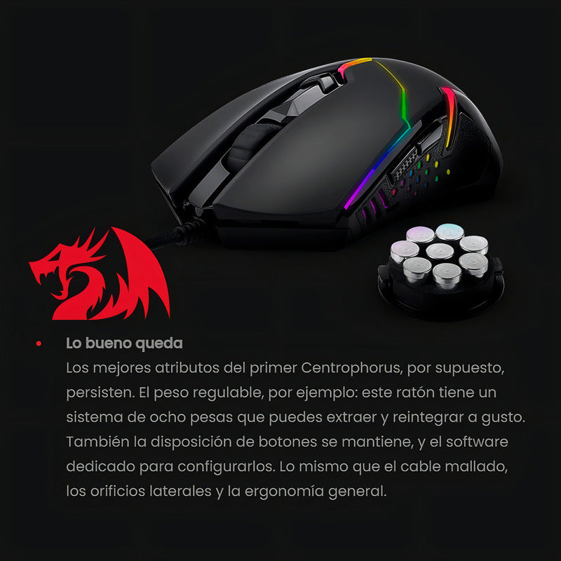 Mouse Gamer De Juego Redragon Centrophorus2 M601-rgb Black