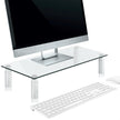 Soporte Elevador Monitor Vidrio Templado Techgo Bma-11 Base Ajustable Ergonomica Mesa Pc Laptop 2 Niveles