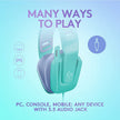 Diadema Gamer Alámbrica Logitech G335 Micrófono Flip to Mute Plug 3.5mm PC PS5 Xbox Switch - Menta