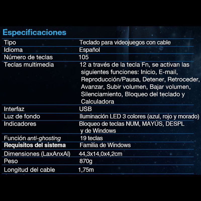 Teclado Gamer Xtech Xtk-520s, Retroiluminado 3c / Multimedia