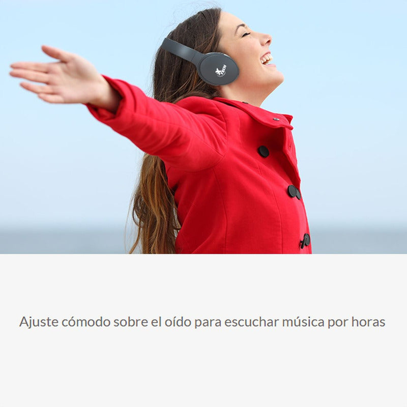 Audífonos Bluetooth 5.0 Xtech Xth-613, Micrófono / Micro Sd Negro