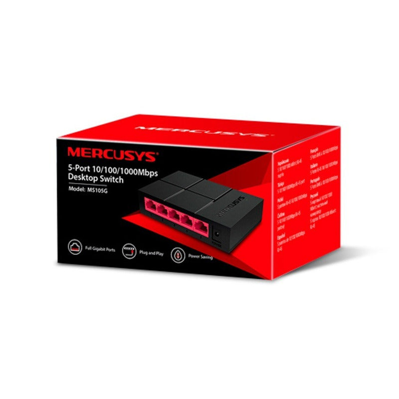 Switch De Escritorio 5 Puertos Gigabit, Mercusys Ms105g