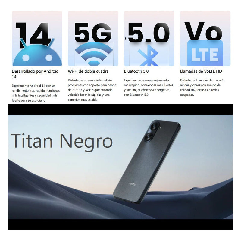 Celular Meizu Mblu 21 Dual Sim Lte 128gb/6gb 6.79'', Negro