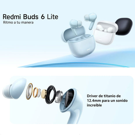 Xiaomi Redmi Buds 6 Lite Auriculares Táctil Anc Llamadas Blu