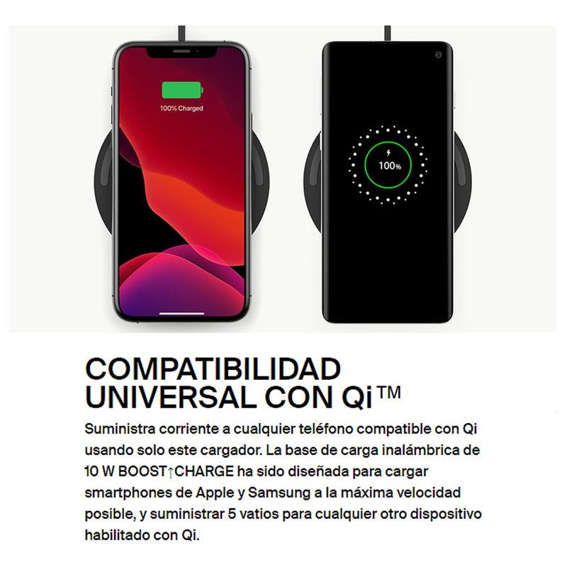 Base De Carga Pad Inalámbrica Qi 10w Belkin Boostcharge, Bk