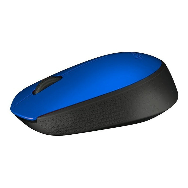 Mouse Inalámbrico Logitech M170 Receptor USB 2.4GHz Batería 12 Meses Diseño Portátil Ambidiestro - Azul/Negro