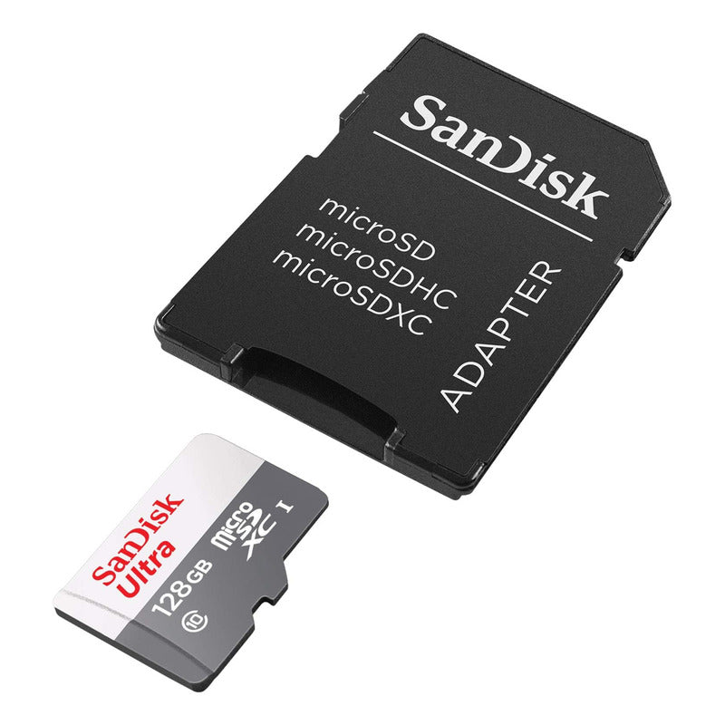 Tarjeta Micro Sdxc Sandisk Ultra 128gb, Uhs-i, C10, 100mb/s