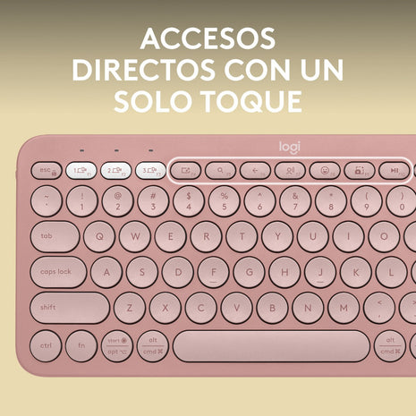 Teclado Bluetooth Logitech Pebble Keys 2 K380s Multidispositivo Compacto  Silencioso PC Mac - Rosado