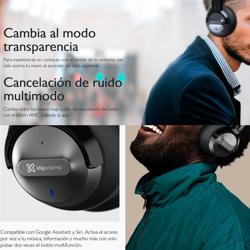 Auriculares Inalámbricos ANC Premium Klip Xtreme KNH-750BL con Audio Hi-Fi y 4 Micrófonos