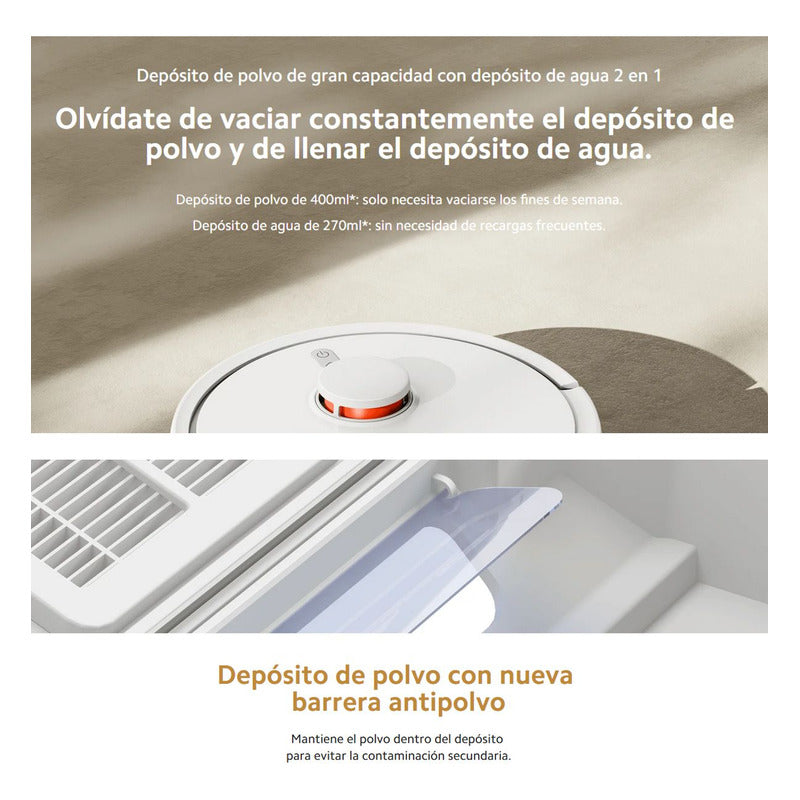 Xiaomi Aspiradora Robot Vacuum S20, 5000pa, Navegación Laser, Color Blanco