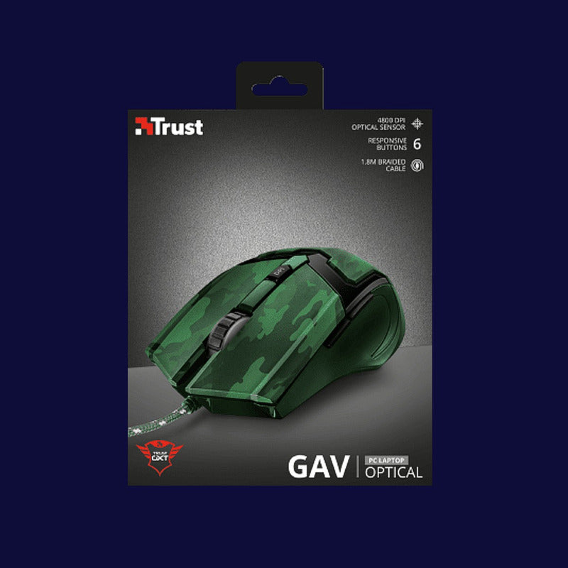 Mouse Gamer Trust Gxt 101c Gav, 6 Botones / 600~4800dpi