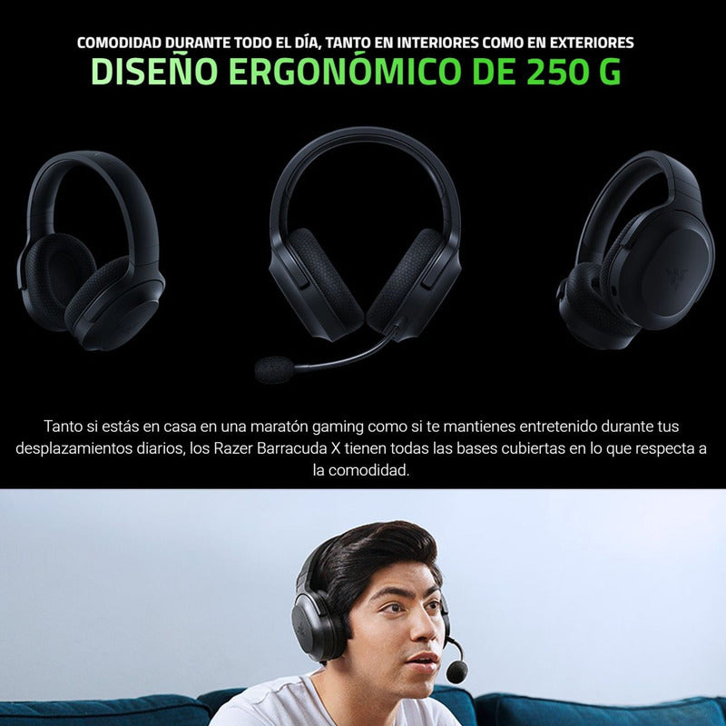 Diadema Gamer Inalámbrica Bt/2.4ghz Razer Barracuda X, Wht