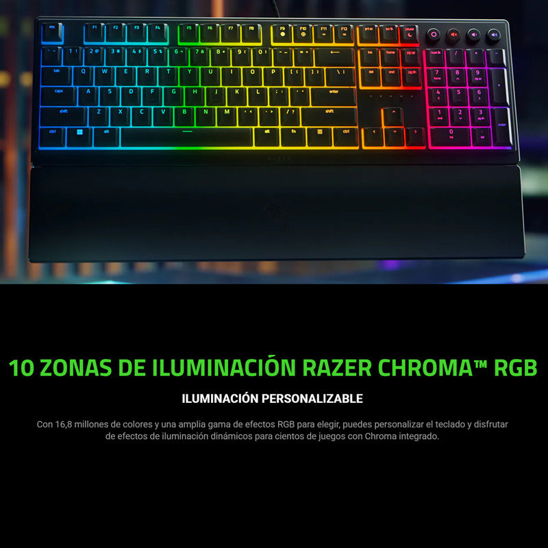 Teclado Gamer Razer Ornata V3, Semi-mecánico Chroma Rgb, Esp