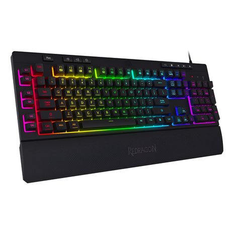 Teclado Gamer Redragon SHIVA K512RGB Iluminación RGB Full Size con Macros y Reposamuñecas