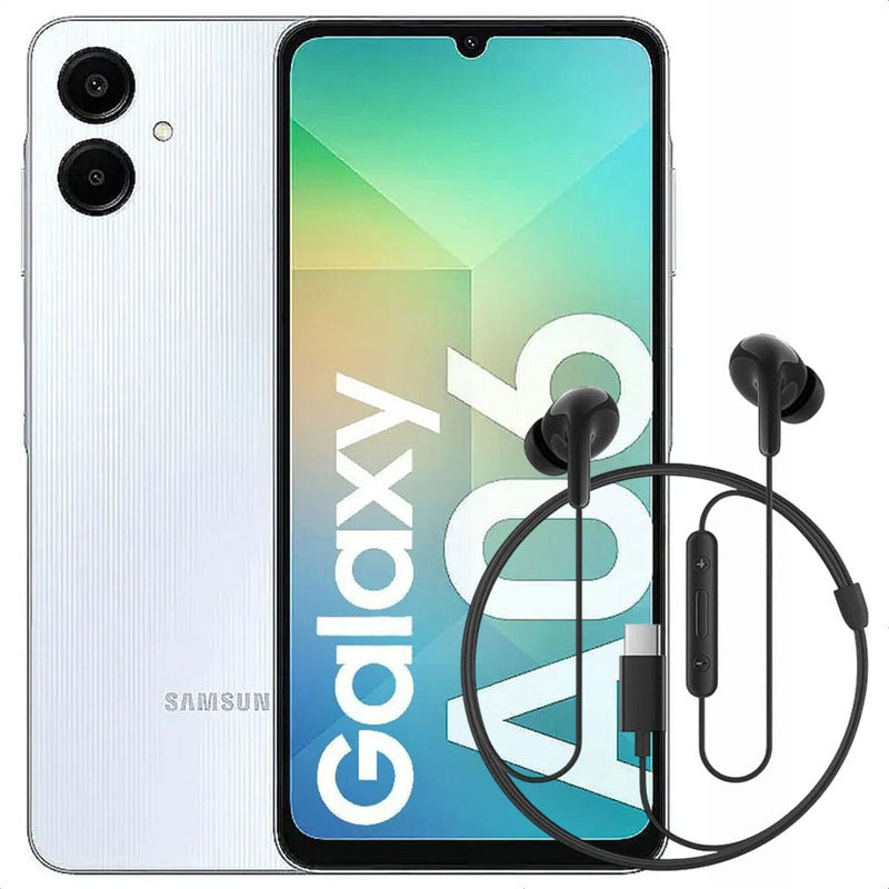 Celular Samsung Galaxy A06 128gb/4gb Azul + Audífonos Tipo C