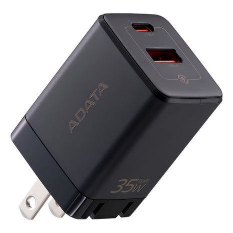 Cargador Rápido Compacto Adata Gan 35w 2en1 Usb-a/usb-c, Blk