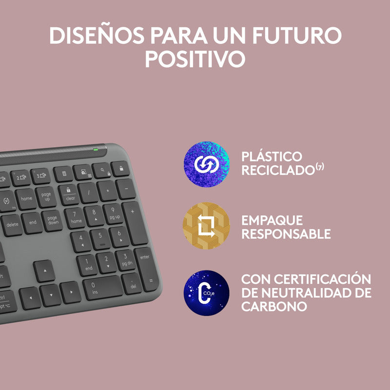 Teclado Bluetooth Bolt Logitech Signature Slim K950, Negro