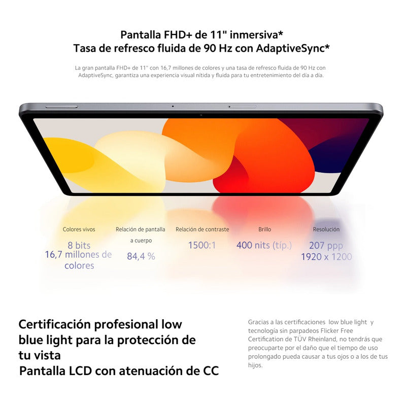 Xiaomi Redmi Pad Se, Tablet 11'' Fhd+, 128gb/4gb, 8mpx, Lvd