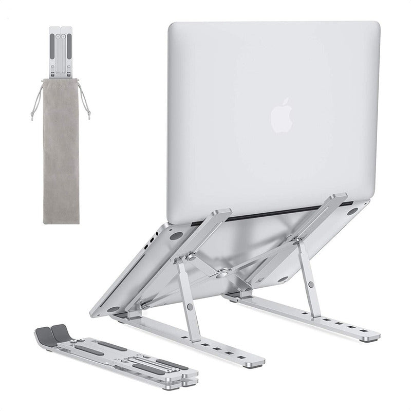 Base Soporte Para Portátil Ergonómica/reclinable, 7 Niveles Plateado