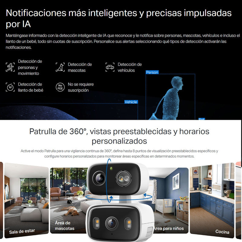 Cámara Seguridad Wifi Con Doble Lente 2k, Tp-link Tapo C246d