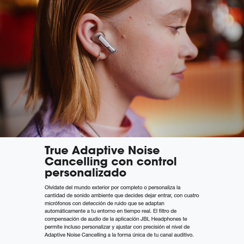 Auriculares JBL Live Beam 3 TWS Bluetooth ANC Smart Case Pantalla IP55 Negro