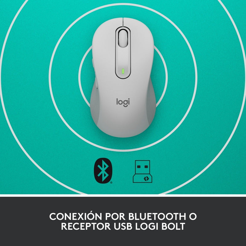 Mouse Inalámbrico / Bluetooth Logitech Signature M650 L, Wht