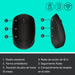 Mouse Inalámbrico Logitech M170 Receptor USB 2.4GHz Batería 12 Meses Diseño Portátil Ambidiestro - Negro