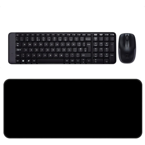 Combo Inalámbrico Logitech Mk220 + Alfombrilla Xl (80x30cm) Mouse Negro Teclado Negro