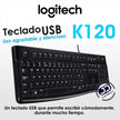 Teclado Usb Logitech K120 · Diseño Resistente Y Silencioso Negro Español