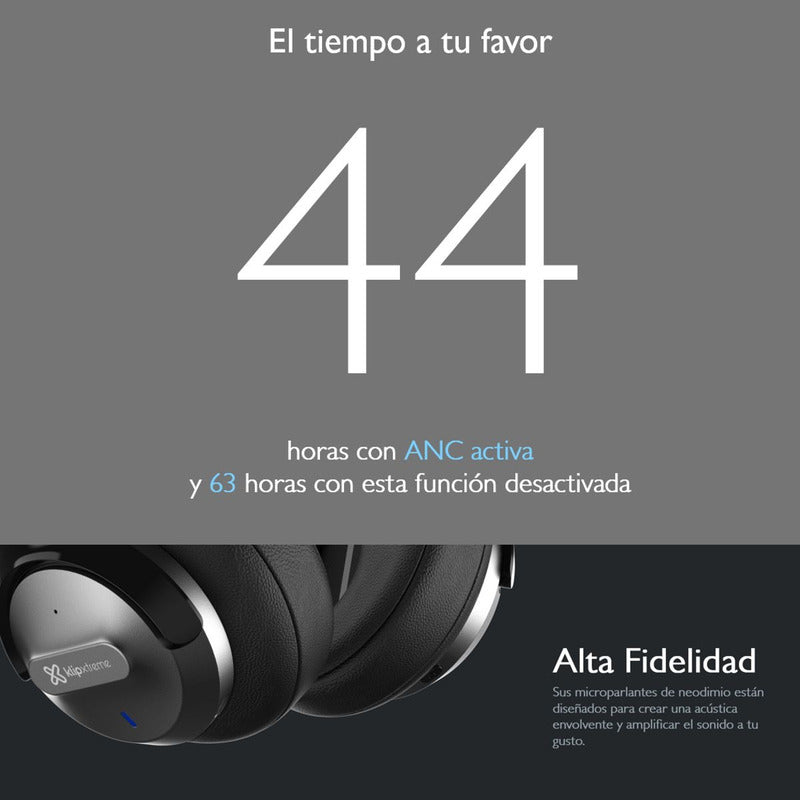 Auriculares Inalámbricos ANC Premium Klip Xtreme KNH-750BL con Audio Hi-Fi y 4 Micrófonos