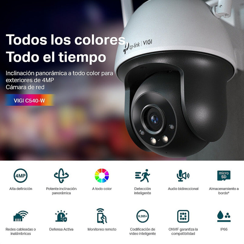 Cámara Ip Wifi Externa 4mp Color Tp-link Vigi C540-w + 64gb
