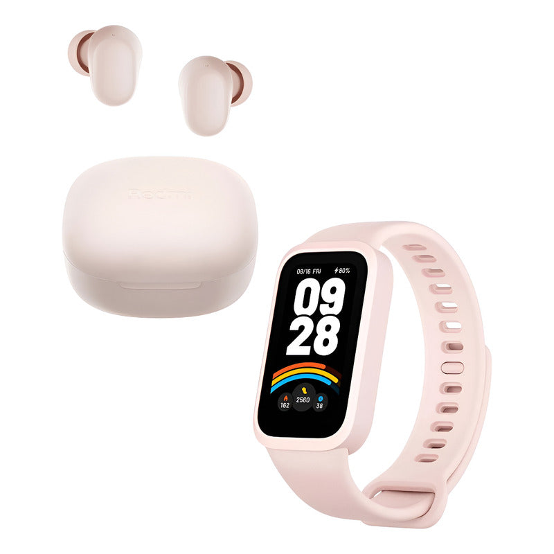 Combo Xiaomi: Pulsera Inteligente Smart Band 9 Active + Buds 6 Play Rosa