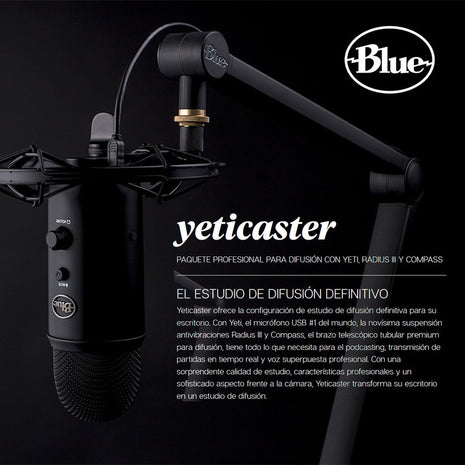 Combo Micrófono Yeti + Radius Iii + Compass, Blue Yeticaster