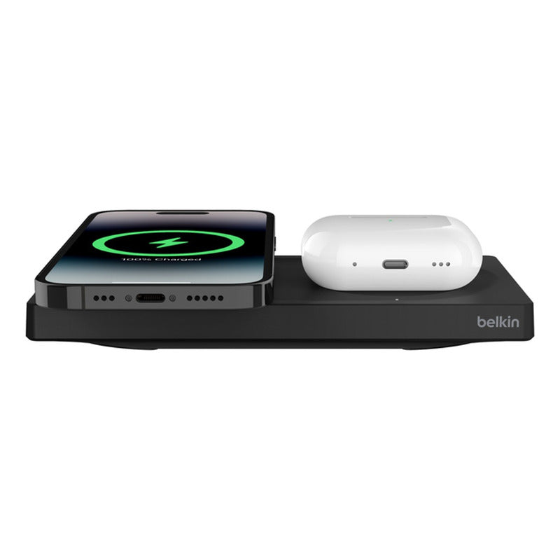 Base Carga 2en1 Wireless Magsafe Belkin Boostcharge Pro 15w Color Blanco