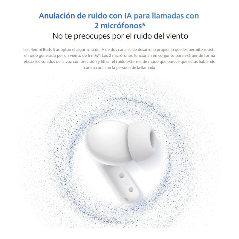 Xiaomi Redmi Buds 5, Auriculares Táctil Anc Manos Libres, Wh