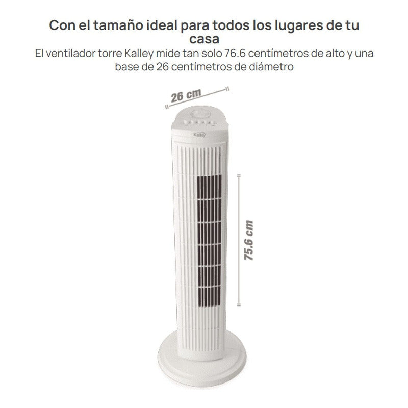 Ventilador De Torre Kalley Tf60 3 Vel Giro 60° Temporizador