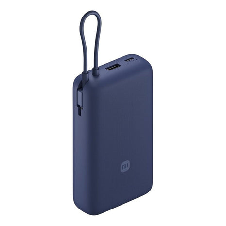 Power Bank Xiaomi 20000mAh 33W con Cable Integrado, Carga Rápida USB-C y 3 Dispositivos Simultáneos - Azul