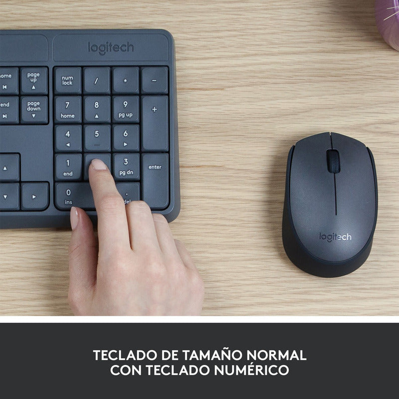 Combo Inalámbrico Logitech Mk235 + Pad Mouse Small (25x21cm)