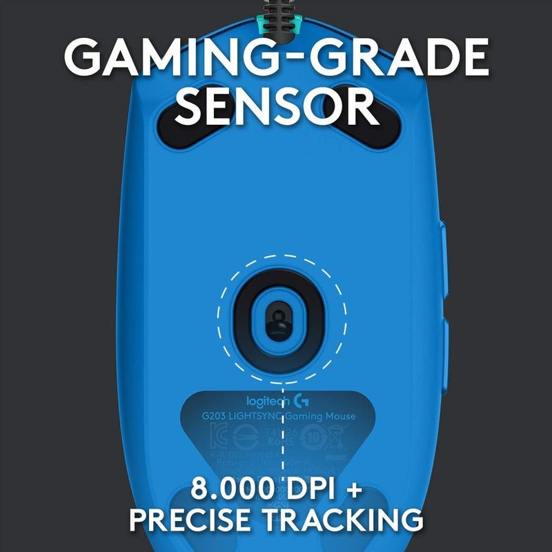 Mouse Gamer Logitech G203 Lightsync Rgb / 8000dpi - Azul
