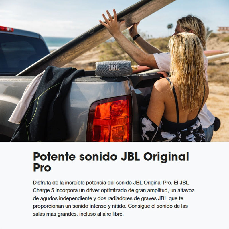 Jbl Charge 5, Parlante Bluetooth Impermeable, Powerbank, Blu