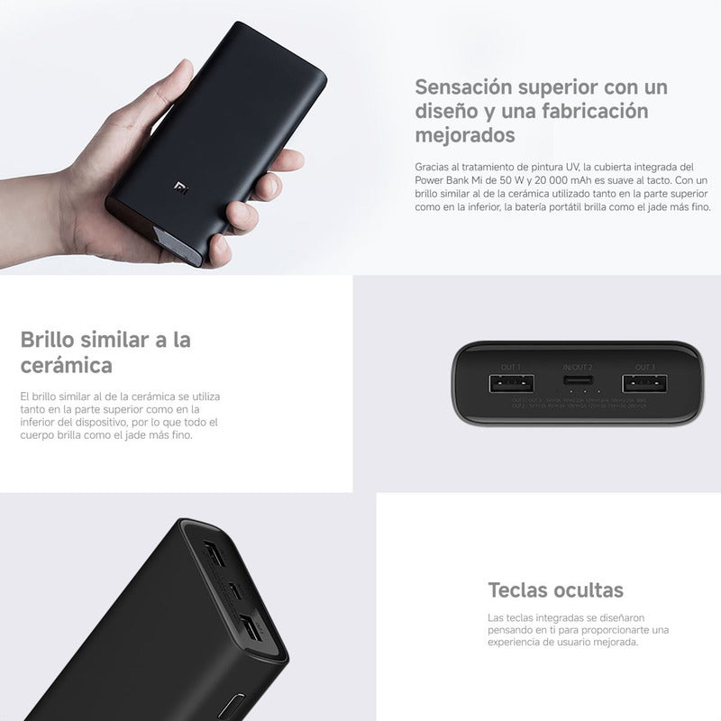 Xiaomi Mi 50w Power Bank 20000mah, Carga Portátiles / Usb-c