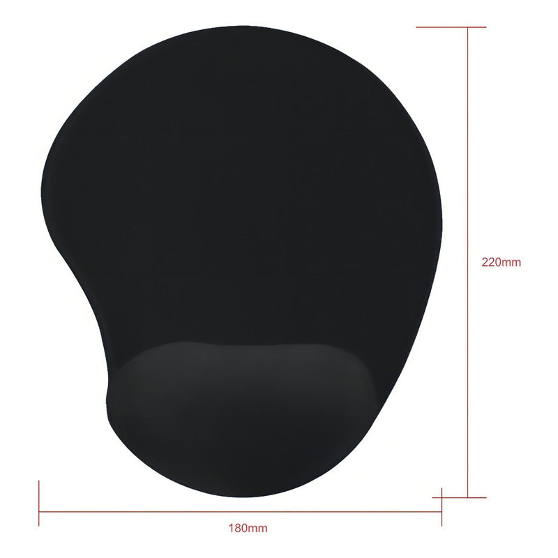 Pad Mouse Ergonómico Con Apoyo En Gel Para La Muñeca - Negro